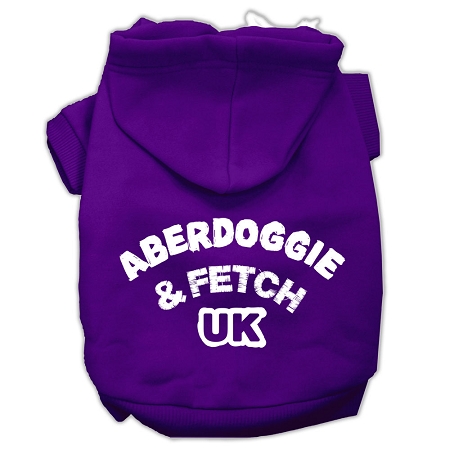 Aberdoggie UK Screenprint Pet Hoodies Purple Size Lg